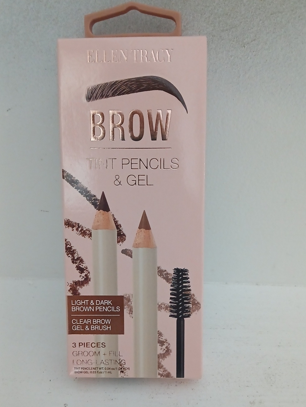 Ellen Tracy Brow Tint Pencils & Clear Gel – Light & Dark Brown